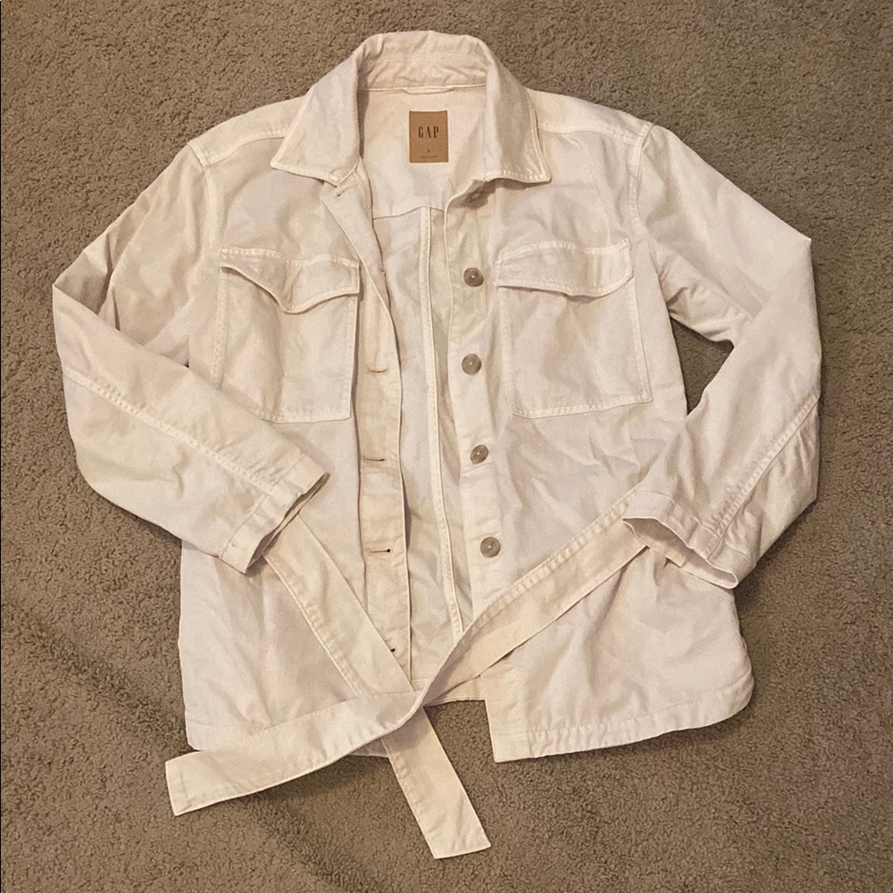 GAP Cream Denim Jacket with Belt